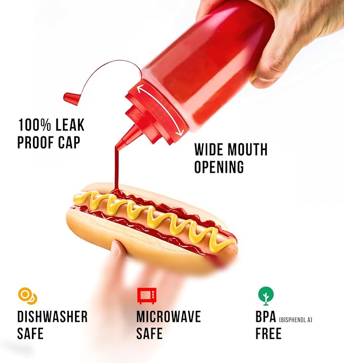 Norcalway 24 oz Condiment Squeeze Bottles - Image 2