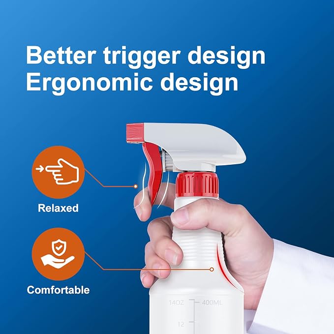 Veco Spray Bottle with Measurements and Adjustable Nozzle, HDPE Plastic Spray - Image 7