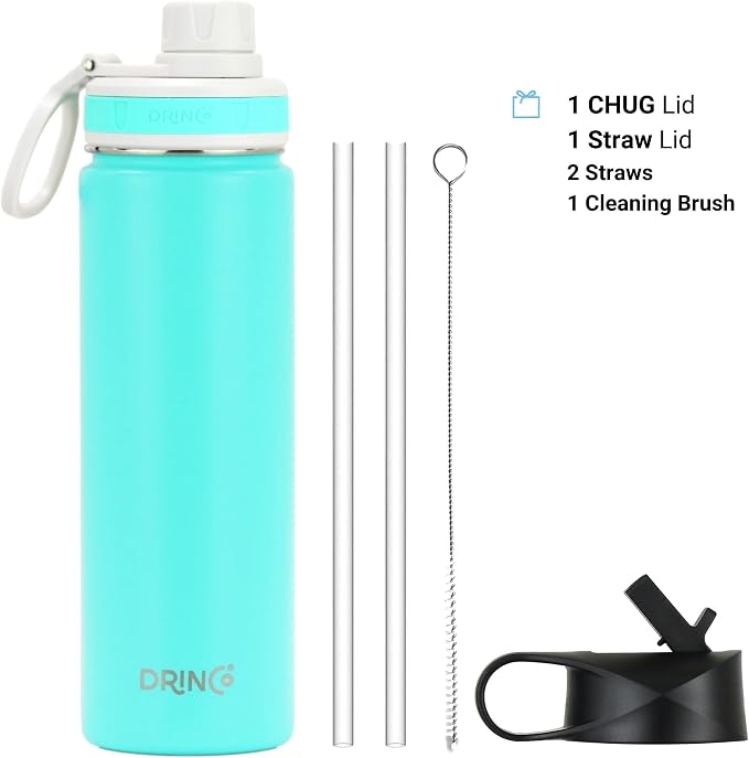 DRINCO Stainless Steel Water Bottle Spout Lid Vacuum Insulated Double Wall - Image 3