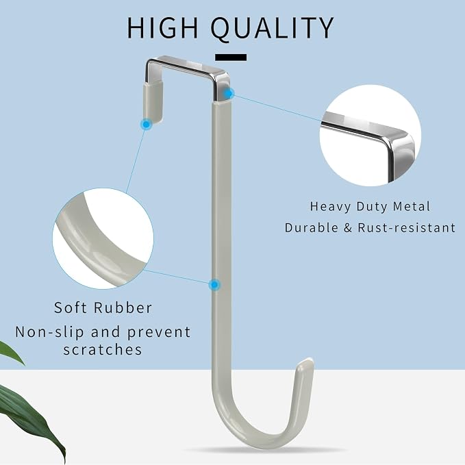 FYY Over The Door Hooks, 4 Pack Upgraded Long Door Hangers Hooks - Image 3