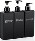 Segbeauty Plastic Square Soap Dispenser Black, 500ml Empty Reusable Pump Bottle by Segbeauty