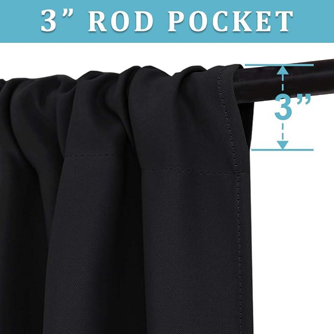 RYB HOME Blackout Curtains 63 inches Long - Image 2