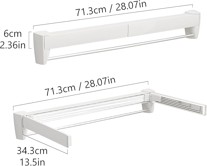 JOOM Laundry Drying Rack Collapsible, Wall Mounted Drying Rack, Clothes Drying - Image 4