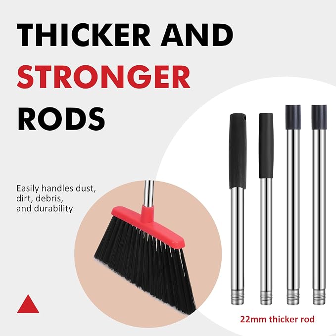 NACENA Heavy Duty Broom, 55 Inch Long Handle Outdoor Large Angle Brooms - Image 5