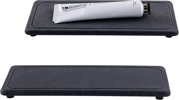 2 Pcs Water Absorbing Stone Trays, Kitchen/Bathroom Sink Soap Dish, Diatomite by NiuYichee