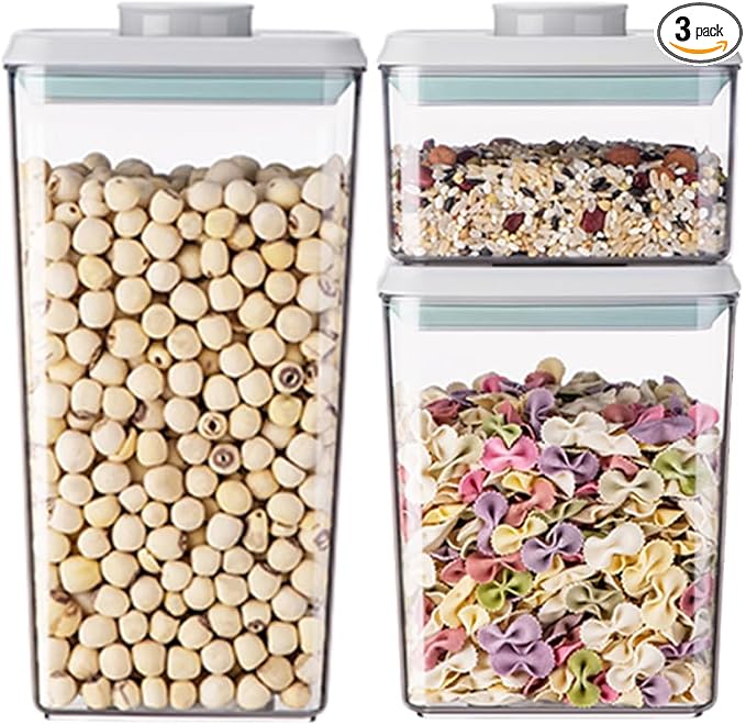 Food Storage Containers with Lids Airtight- 3Pcs BPA-Free Kitchen and Pantry by ANKOU