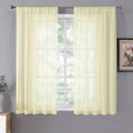 Tollpiz Short Sheer Curtain Linen Textured Living Room Curtains Sheer Light by Tollpiz