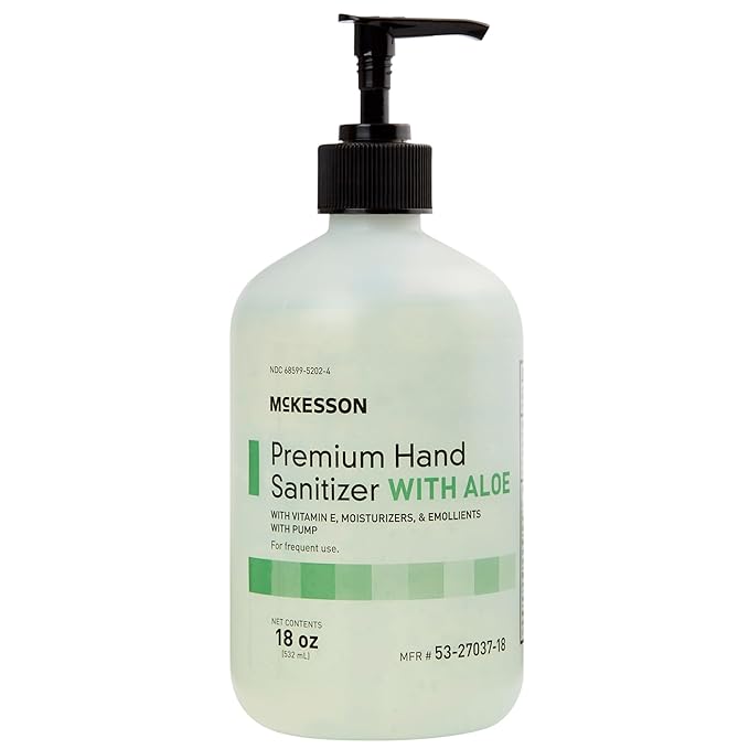 McKesson Hand Sanitizer with Aloe, 18 oz Pump Bottle – 70% Ethyl Alcohol by McKesson