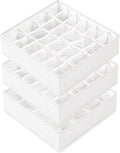 Criusia 3 Pack Sock Underwear Drawer Organizer Dividers, 64 Cell Fabric by Criusia