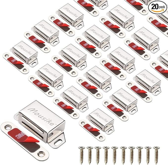 Mousike Cabinet Magnets 30lb Stainless Steel Magnetic Door Catch by Mousike