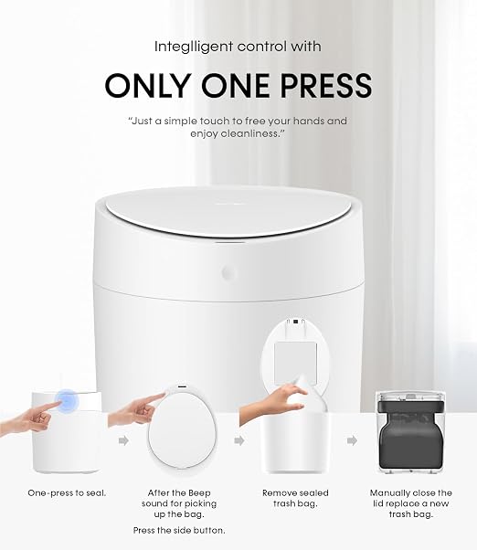TOWNEW T AIR ONE Smart Trash Can, 2.6 Gallon Automatic Garbage Can - Image 2