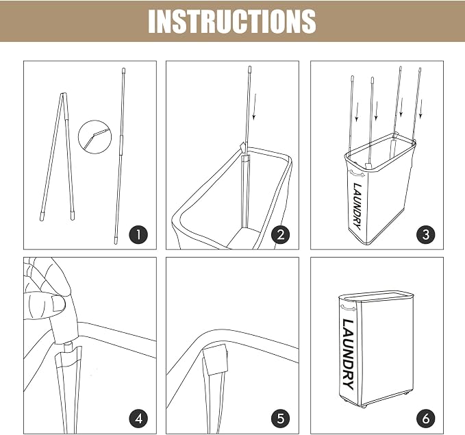 DOKEHOM 25-Inches Slim Laundry Basket on Wheels, Collapsible Rolling Laundry - Image 6