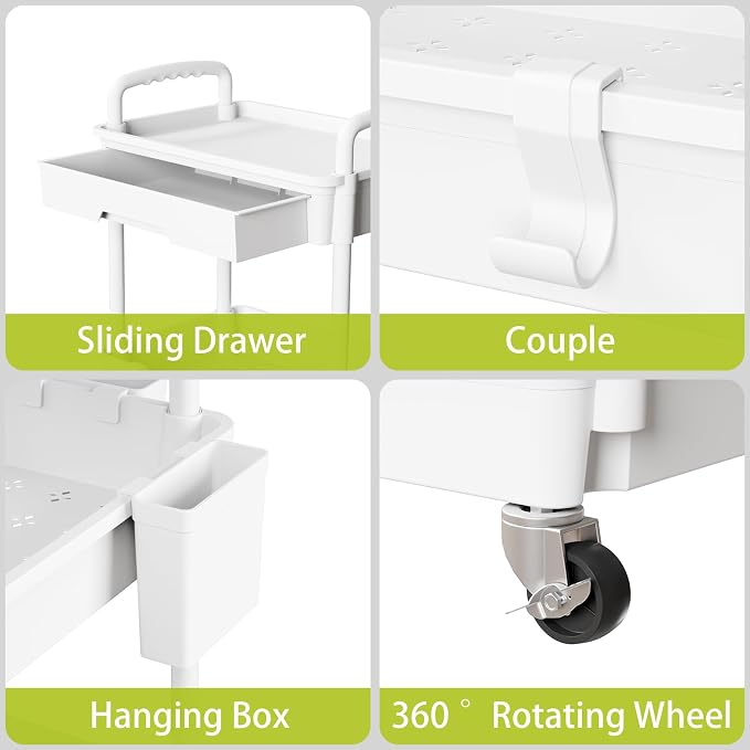 5 Tier Rolling Cart Organizer, Bathroom Cart Organizers - Image 4