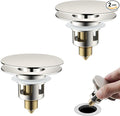 Universal 2PCS Bathroom Sink Stopper 2 in 1 Pop Up Metal Sink Drain Strainer by Greatcomfortathome