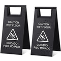Kigley 2 Pcs Wet Floor Sign, 17 Inch Stainless Steel Caution Wet Floor Sign by Kigley