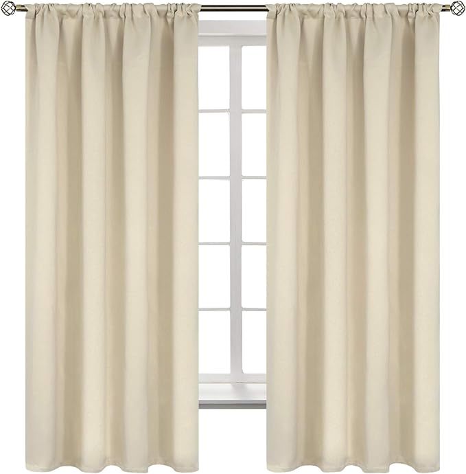 BGment Beige Blackout Curtains 63 Inches Length by BGment