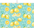 Spring Yellow Lemon Teal Background Microfiber Dish Drying Mat by GOCGRVOfficialOnline