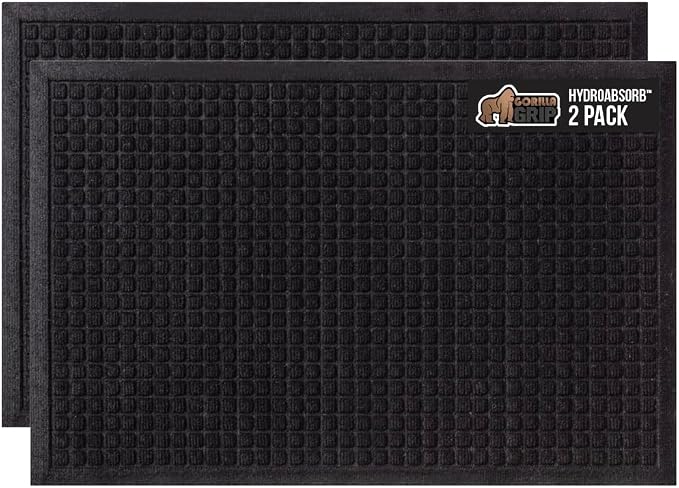 GORILLA GRIP Front Door Mat, Indoor Outdoor Ultra Absorbent HydroAbsorb Doormat by GorillaGrip