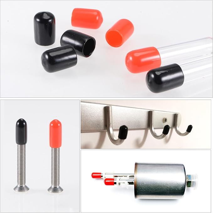uxcell 20pcs Rubber End Caps 1/16" ID Vinyl Round Tube Bolt Cap Cover Thread - Image 5