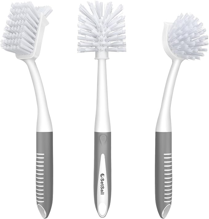 SetSail Dish Brush Set of 3 Piece, Dish Scrub Brush by SetSail