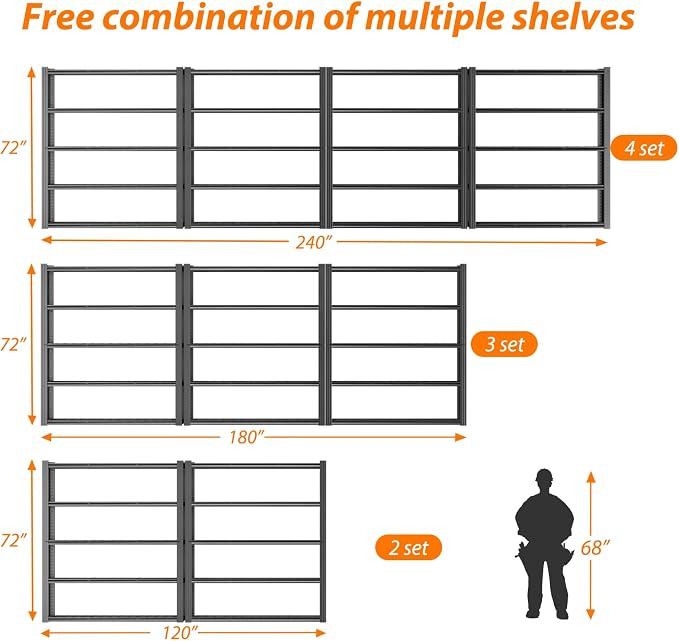 ROOMTEC 60" W Garage Shelving Heavy Duty, 33000LBS Storage Shelves, 5-Tier - Image 5