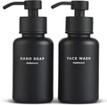 MaisoNovo Glass Foaming Soap Dispenser 14 Oz | Black Glass Black Pumps x 2 by MaisoNovo-TheArtofSustainableLiving