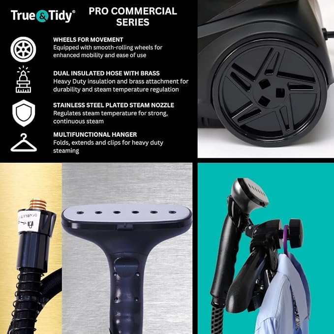 True & Tidy® Heavy-Duty Industrial Standing Garment Steamer - Image 4