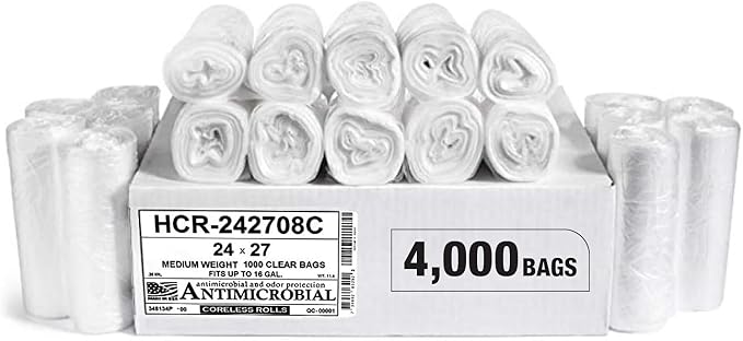 Aluf Plastics High Density Trash Bags, 12 Gallon, 8 Micron, by AlufPlastics