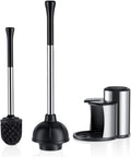 HAMITOR Toilet Plunger and Bowl Brush Set: 2 in 1 Stainless Steel Heavy Duty by HAMITOR