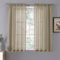 Tollpiz Sheer Curtains Linen Textured Living Room Curtain Sheers Light by Tollpiz