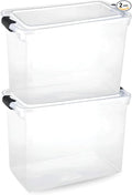 HOMZ 2-Pack Latching Lid, Large Clear Plastic Storage Bins w/Lids, 112 Quart by Homz