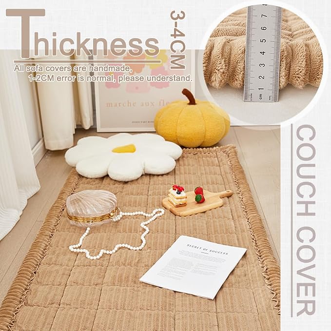 Couch Cover for Dogs Washable, Fuzzy Pet Couch Covers for 3 Cushion Sofa Pet - Image 3