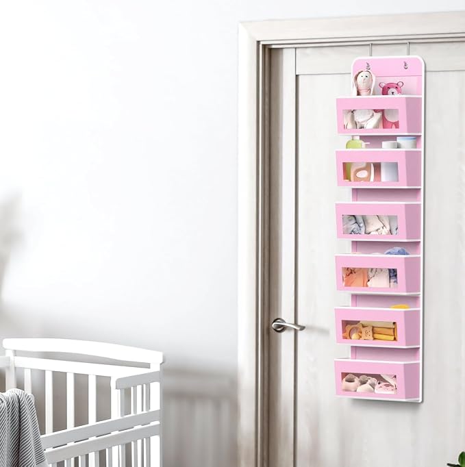 Simple Houseware 6 Clear Window Pocket Over Closet Door Storage Hanging - Image 6