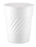 Monarch Abode White Handcrafted Wave Embossed Metal Wastebasket by MonarchAbode