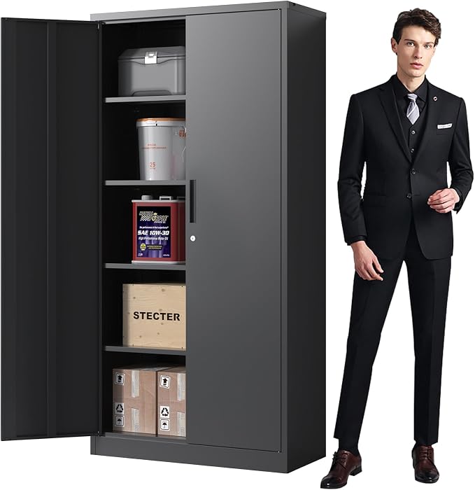 72'' Garage Storage Cabinet, Lockable Storage Cabinet by BIZOEIRON