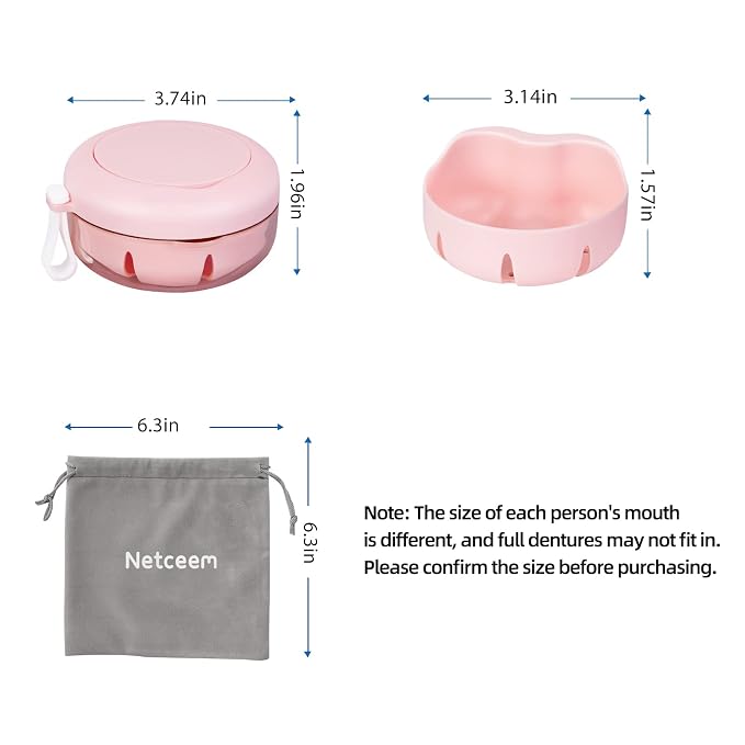 Leak Proof Denture Cup Kit Portable Retainer Case Perfect - Image 2