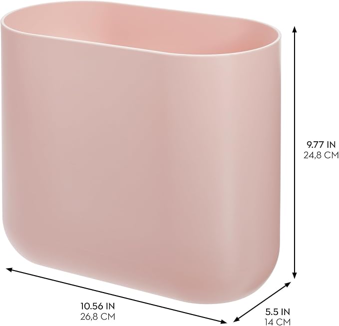 iDesign Cade Oval Slim Trash, Compact Waste Basket Garbage Can - Image 2