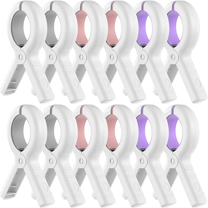 Senbowe 12 Pack Beach Towel Clips, Pool Chair Clips, Heavy Duty Plastic Clothes by Senbowe