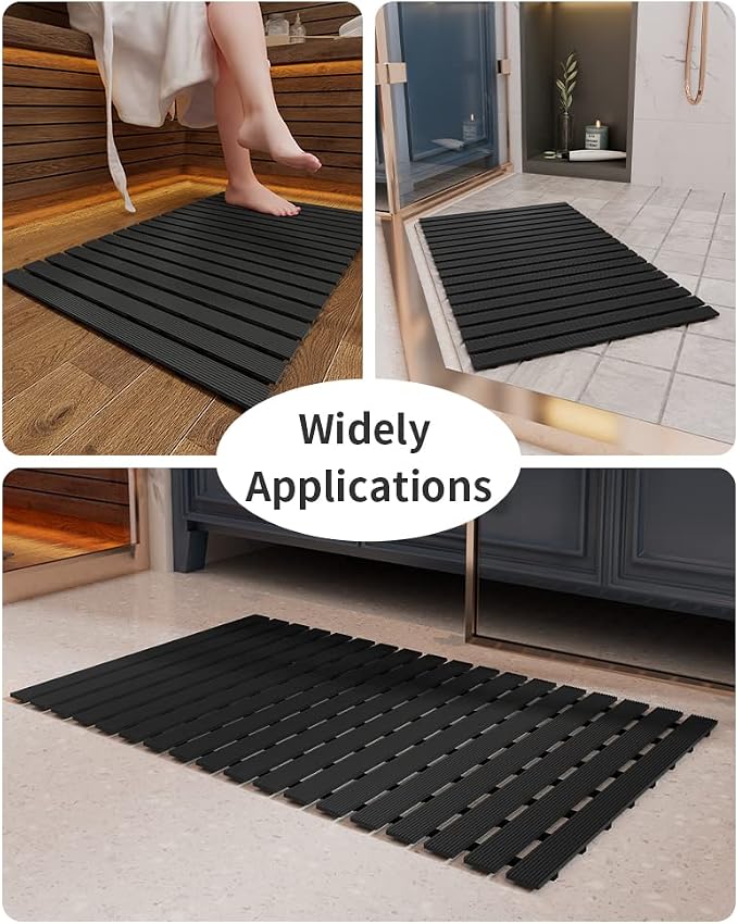 Shower-Mat Non Slip, PADOOR Heavy Duty Bathtub-Mat Curlable Quick Drain Sturdy - Image 6