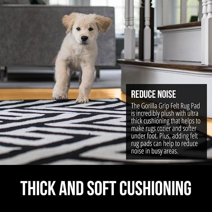 GORILLA GRIP Felt and Natural Rubber Stay in Place Slip Resistant Rug Pad - Image 5