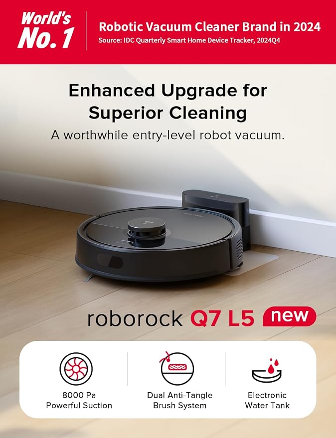 roborock Q7 L5 Robot Vacuum and Mop Combo, 000Pa Suction, Upgraded from Q5 Pro - Image 2
