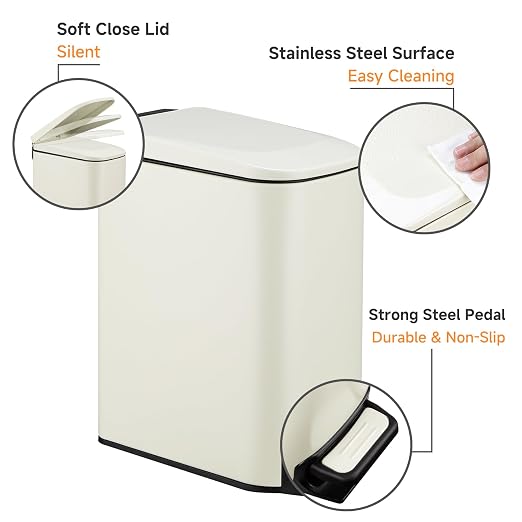 TIPGO Slim Bathroom Trash Can - Image 2