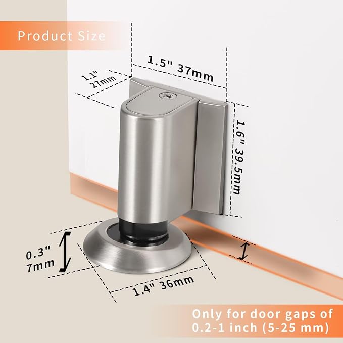 Bak Bo Magnetic Door Stoppers 4 Pack Bottom of Door Holder Keep Door Open No - Image 2