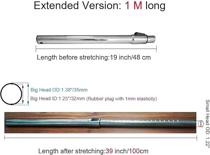 Eagles 1-1/4" Extension Wands Vacuum Cleaner Accessories, 32mm Vacuum Hose - Image 2