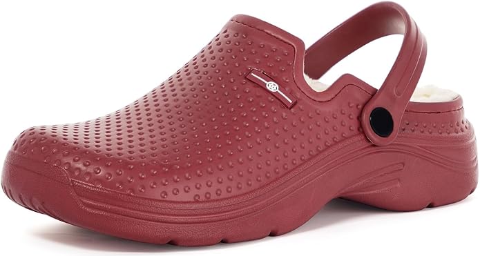 Womens Mens Fur Lined Clogs Waterproof Garden Shoes Winter Warm Fleece Lining by Gaatpot