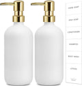 GMISUN White Soap Dispenser, 2 Pack Glass Hand Soap Dispensers Bathroom by GMISUN
