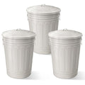 Plexon Round Trash Can 13 Gallon, Vintage Metal Outdoor Trash Can by Plexon