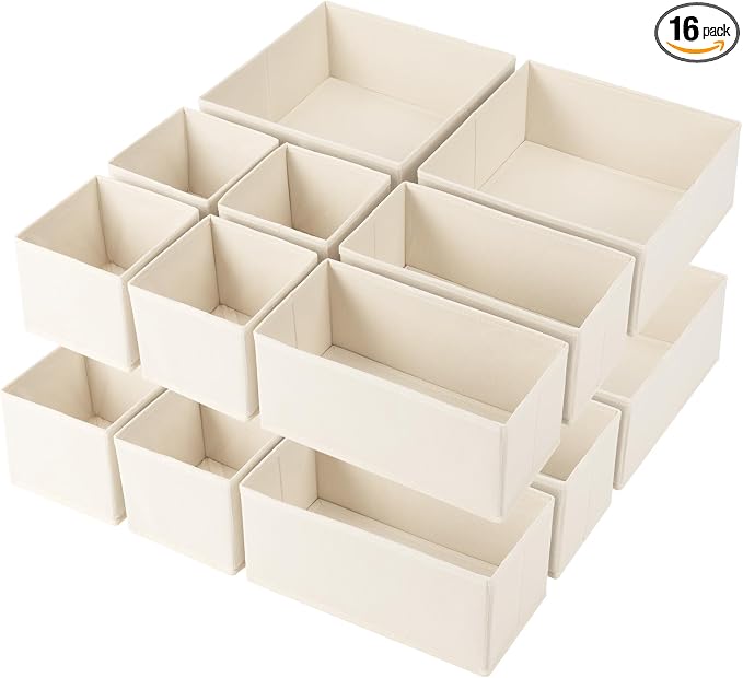 Criusia Drawer Organizer Clothes, 16 Pack Underwear Drawer Organizers, Foldable by Criusia