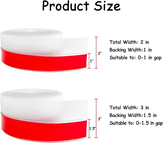 Silicone Weather Stripping, 3 inch x 20 Ft Door Draft Stopper Window Seal Strip - Image 2