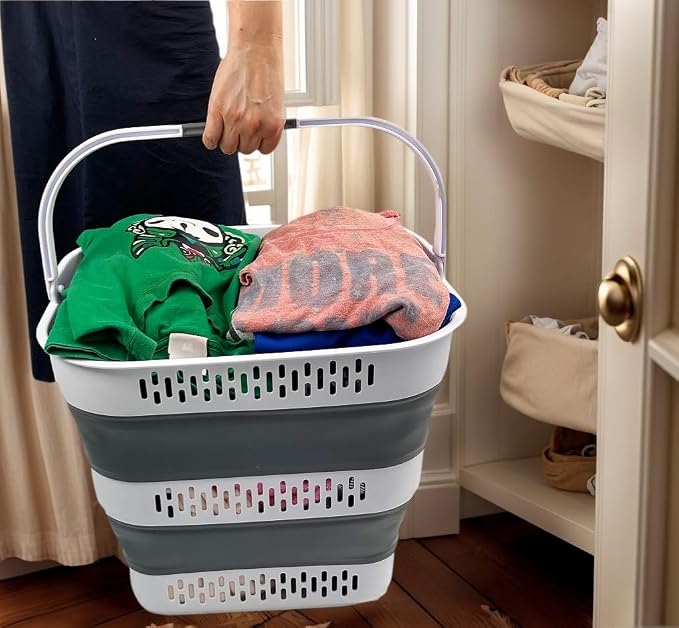 SAMMART 40L Collapsible Plastic Laundry Basket - Image 6